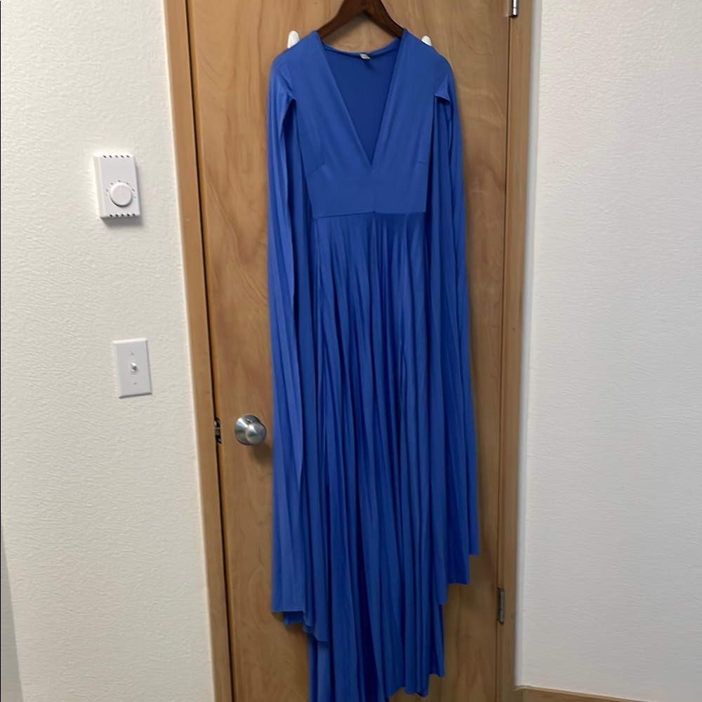 Stunning Blue Maxi Dress with built in cape